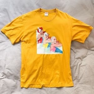 Supreme swimmers tee M mustard used like new